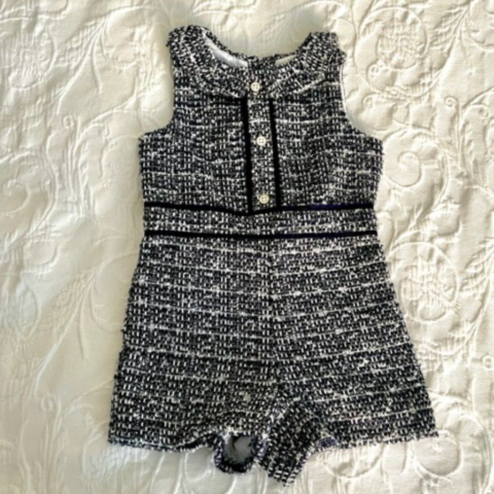 Janie and Jack Black and White Tweed Dress